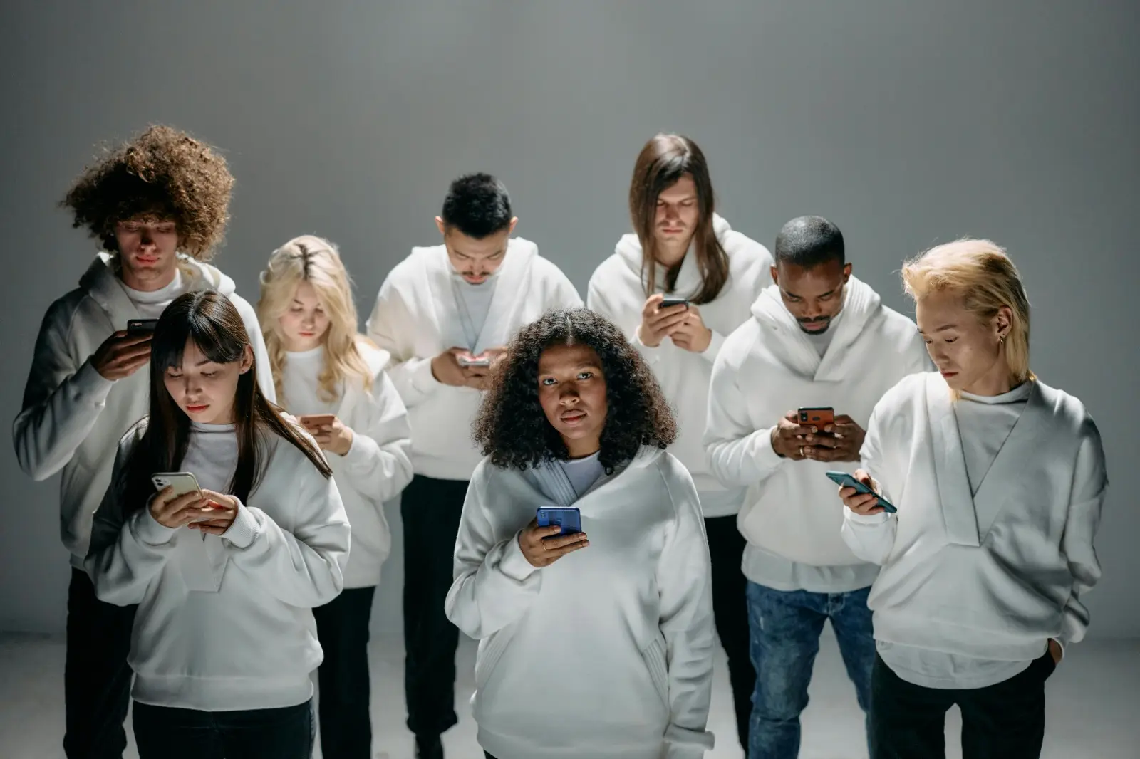 People using mobile phones to access digital health services
